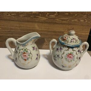 Floral Sugar And Creamer Set